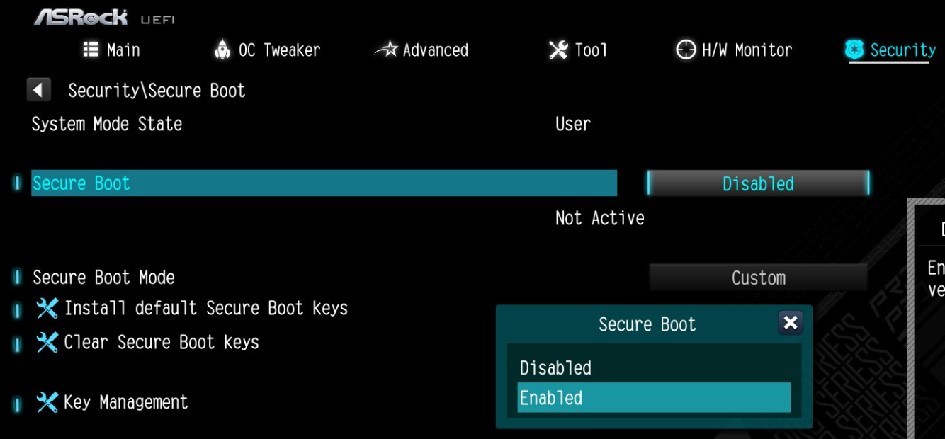 How to enable Secure Boot – IRONMACE